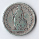 1928 - Svizzera Argento 2 Francs Silver Switzerland Standing Helvetia